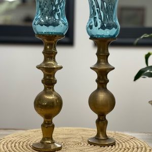 Vintage Brass Candle Holders